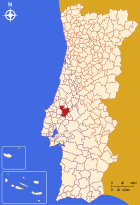 Position des Kreises Santarém (Portugal)