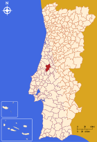 Position des Kreises Ourém (Portugal)