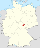 Deutschlandkarte, Position des Landkreises Weimarer Land hervorgehoben