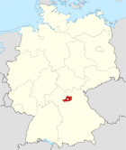 Deutschlandkarte, Position des Landkreises Bamberg hervorgehoben