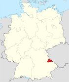 Deutschlandkarte, Position des Landkreises Cham hervorgehoben