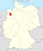 Deutschlandkarte, Position des Landkreises Cloppenburg hervorgehoben