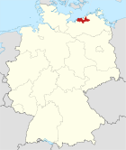 Deutschlandkarte, Position des Landkreises Bad Doberan hervorgehoben