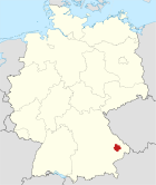 Deutschlandkarte, Position des Landkreises Deggendorf hervorgehoben