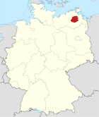 Deutschlandkarte, Position des Landkreises Demmin hervorgehoben