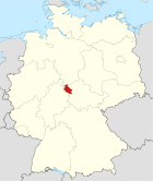 Deutschlandkarte, Position des Werra-Meißner-Kreises hervorgehoben