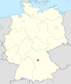 Deutschlandkarte, Position des Landkreises Fürth hervorgehoben