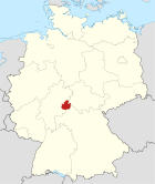 Deutschlandkarte, Position des Landkreises Fulda hervorgehoben