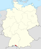 Deutschlandkarte, Position des Bodenseekreises hervorgehoben
