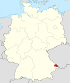 Deutschlandkarte, Position des Landkreises Freyung-Grafenau hervorgehoben