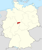 Deutschlandkarte, Position des Landkreises Göttingen hervorgehoben