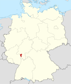Deutschlandkarte, Position des Kreises Groß-Gerau hervorgehoben