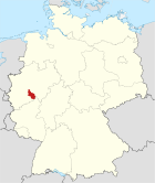 Deutschlandkarte, Position des Oberbergischen Kreises hervorgehoben