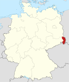 Deutschlandkarte, Position des Landkreises Görlitz hervorgehoben
