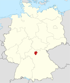 Deutschlandkarte, Position des Landkreises Haßberge hervorgehoben