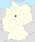 Deutschlandkarte, Position des Landkreises Hildesheim hervorgehoben