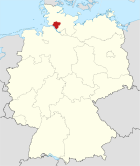 Deutschlandkarte, Position des Kreises Steinburg hervorgehoben