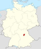 Deutschlandkarte, Position des Landkreises Nürnberger Land hervorgehoben