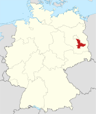 Deutschlandkarte, Position des Landkreises Dahme-Spreewald hervorgehoben