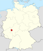 Deutschlandkarte, Position des Landkreises Limburg-Weilburg hervorgehoben