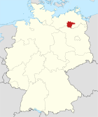 Deutschlandkarte, Position des Landkreises Müritz hervorgehoben