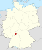 Deutschlandkarte, Position des Landkreises Miltenberg hervorgehoben