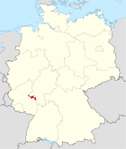 Deutschlandkarte, Position des Landkreises Mainz-Bingen hervorgehoben