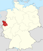 Lage des Regierungsbezirkes Düsseldorf in Deutschland