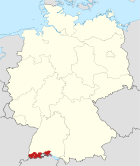 Lage der Region Hochrhein-Bodensee in Deutschland