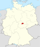 Deutschlandkarte, Position des Landkreises Sömmerda hervorgehoben