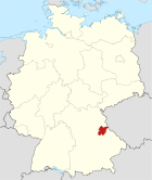 Deutschlandkarte, Position des Landkreises Schwandorf hervorgehoben