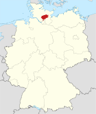 Deutschlandkarte, Position des Kreises Segeberg hervorgehoben