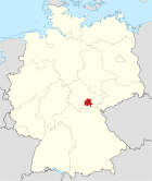 Deutschlandkarte, Position des Landkreises Saalfeld-Rudolstadt hervorgehoben