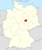 Deutschlandkarte, Position des Salzlandkreises hervorgehoben