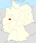 Deutschlandkarte, Position des Kreises Soest hervorgehoben