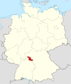 Deutschlandkarte, Position des Main-Tauber-Kreises hervorgehoben