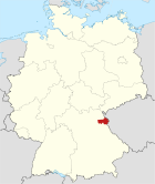Deutschlandkarte, Position des Landkreises Tirschenreuth hervorgehoben