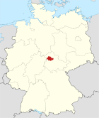 Deutschlandkarte, Position des Unstrut-Hainich-Kreises hervorgehoben