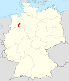 Deutschlandkarte, Position des Landkreises Vechta hervorgehoben