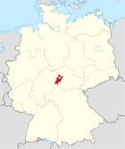 Deutschlandkarte, Position des Wartburgkreises hervorgehoben