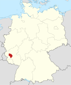 Deutschlandkarte, Position des Landkreises Bernkastel-Wittlich hervorgehoben