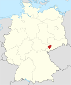 Deutschlandkarte, Position des Landkreises Zwickau hervorgehoben