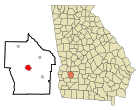 Terrell County Georgia Incorporated and Unincorporated areas Dawson Highlighted.svg