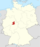 Deutschlandkarte, Position des Landkreises Waldeck-Frankenberg hervorgehoben