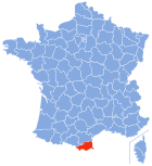 Lage von Pyrénées-Orientales in Frankreich