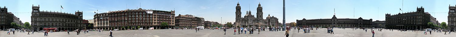 360°-Panorama des Zócalo in Mexico City