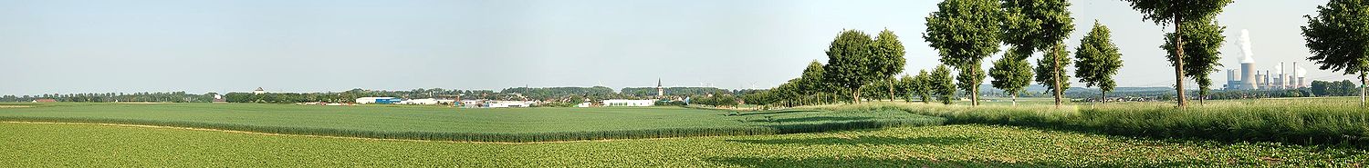Ansicht auf Rommerskirchen, von Grevenbroich kommend
