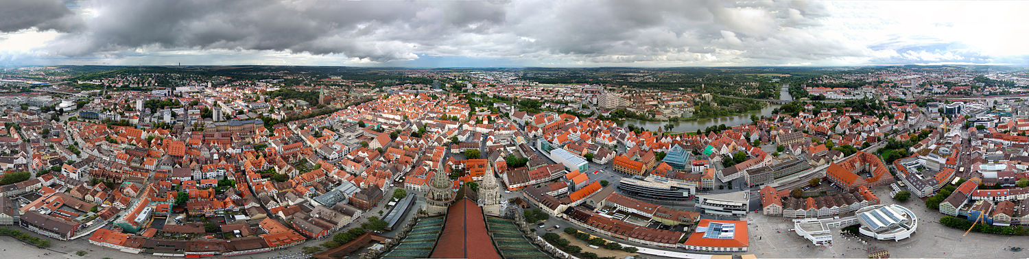360°-Panorama vom Turm des Ulmer Münsters