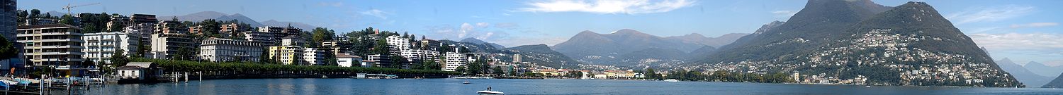 Panorama von Lugano, gesehen von Lugano Paradiso