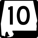 Straßenschild der Alabama State Route 10